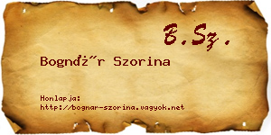 Bognár Szorina névjegykártya