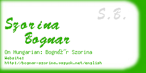 szorina bognar business card
